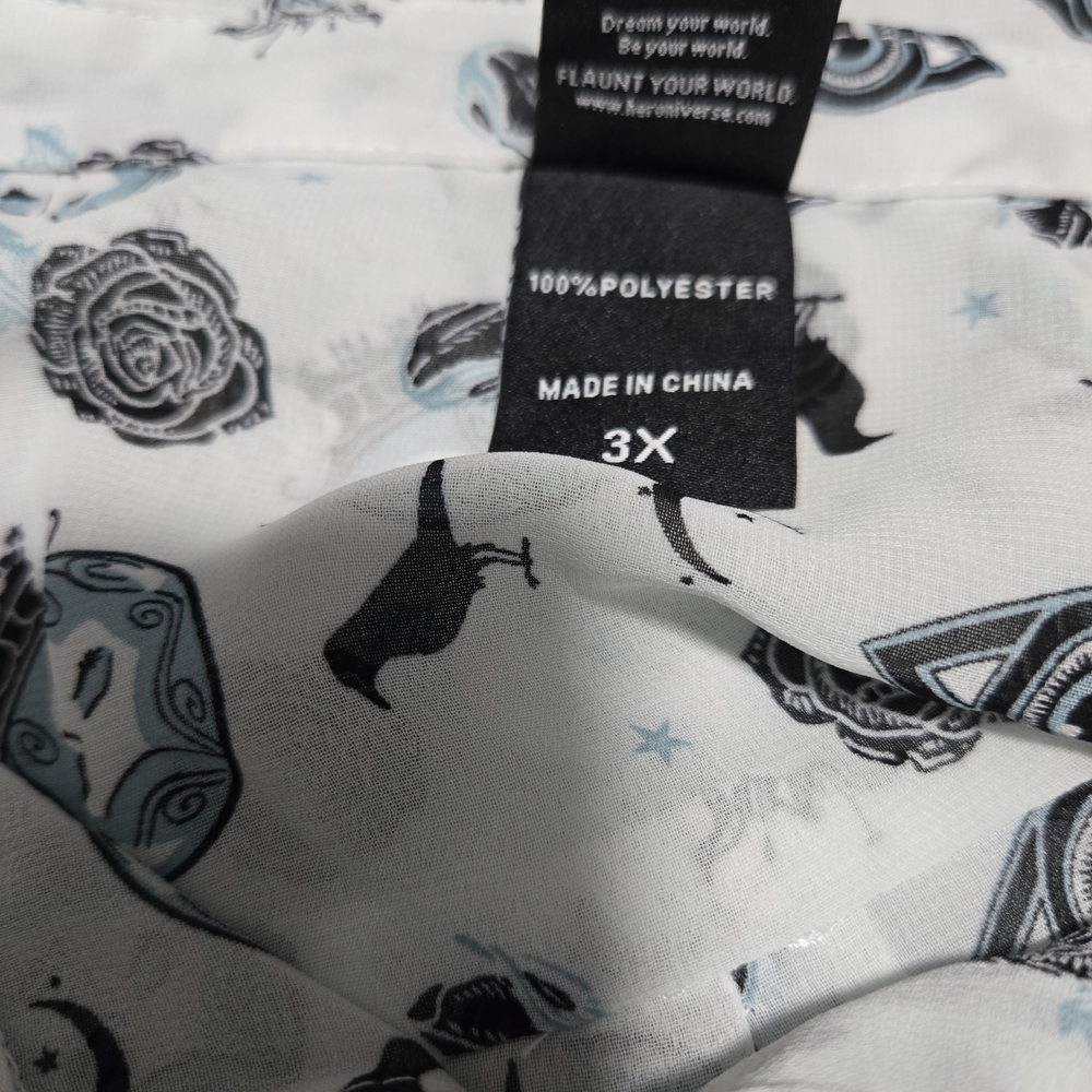 Disney Eye Pattern Button-Down Shirt With Black T… - image 6